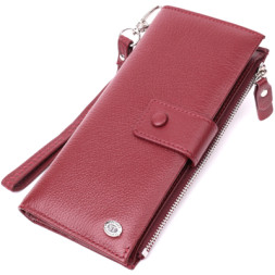 Гаманець ST Leather З натуральної шкіри Бордовий (22535)