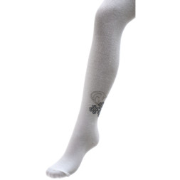 Колготки дитячі BNM з квіточками зі страз (M0C0302-1183-7G-white)