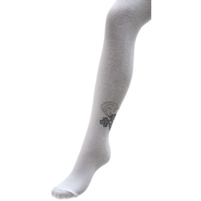Колготки дитячі BNM з квіточками зі страз (M0C0302-1183-7G-white)
