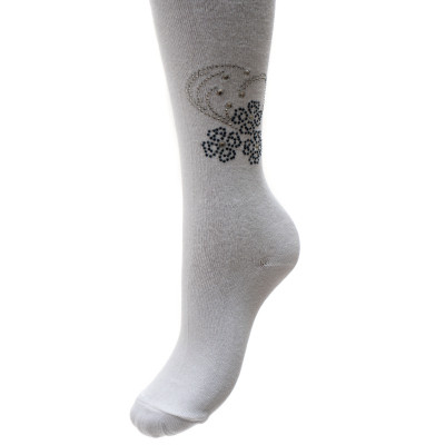 Колготки дитячі BNM з квіточками зі страз (M0C0302-1183-7G-white)
