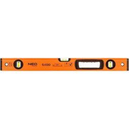 Рівень Neo Tools S 400 алюмінієвий, 60 см, 3 капсули, 1 отвір для рук (71-142)
