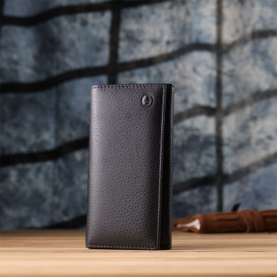 Гаманець ST Leather З натуральної шкіри Чорний (23084)
