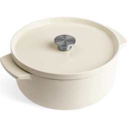 Каструля KitchenAid чавунна з кришкою 5,2 л Мигдалевий крем (CC006059-001)