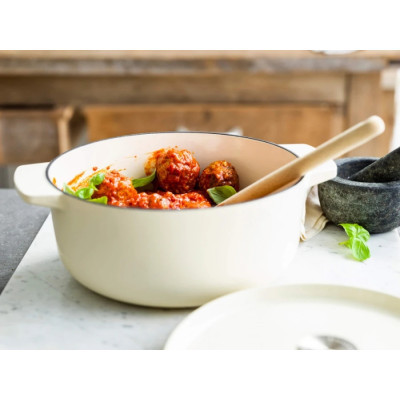 Каструля KitchenAid чавунна з кришкою 5,2 л Мигдалевий крем (CC006059-001)