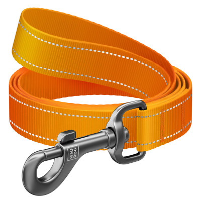 Повідок для собак WAUDOG Nylon Mono світловідбивний, S, Ш 15 мм, Д 300 см, помаранчевий (46434)