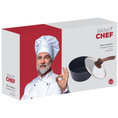 Ківш Bravo Chef класичний 1.2 л з кришкою (BC-4101-16)