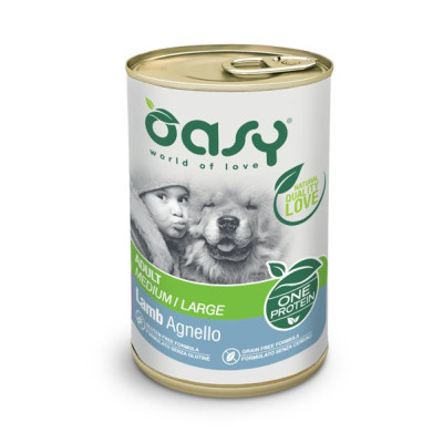 Консерви для собак OASY One Animal Protein ADULT Medium/Large з ягням 400 г (8053017342320)