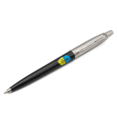 Ручка кулькова Parker JOTTER 17 Originals UKRAINE Black CT BP Тризуб фігурний на тлі прапора (15632_T1026u)