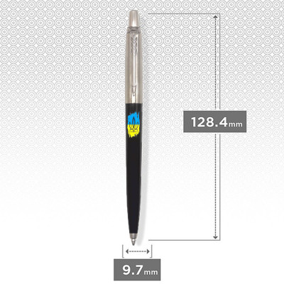Ручка кулькова Parker JOTTER 17 Originals UKRAINE Black CT BP Тризуб фігурний на тлі прапора (15632_T1026u)