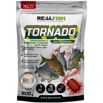 Прикормка Real Fish Торнадо Плотва (Коріандр-ваніль) 0.9kg (809.00.48)