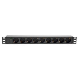 Силовий блок Kingda 19&quot; 1U 9xSchuko, С14, без кабеля (KD-GER(16)N1009WKPB19A-C14)
