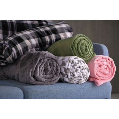 Плед Ardesto Flannel клітинка сіра, 200х220 см (ART0102PB)