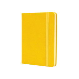 Книга записна Optima А6 SQUARE, тверда обкладинка, гумка, кремовий блок лінія, жовтий (O20386-05)