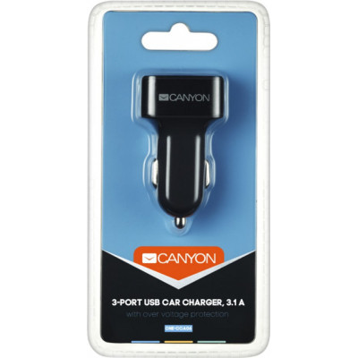 Зарядний пристрій Canyon Universal 3xUSB car adapter (CNE-CCA06B)
