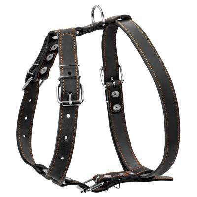 Шлея для собак Collar одинарна для середніх порід Ш 25 мм А:49-68 см В:68-80 см чорна (06381)