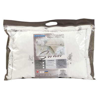 Подушка Руно зі штучного лебединого пуху Silver Swan з рамочкою (309_Silver Swan)