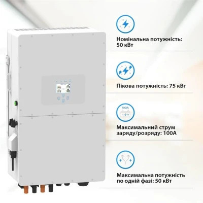 Сонячний інвертор Deye SUN-50K-SG01HP3-EU-BM4 WiFi, 50кВт (SUN-50K-SG01HP3-EU-BM4)