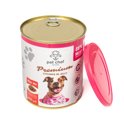 Вологий корм для собак Pet Chef М&#039;ясний мікс 800 г (4820255193649)