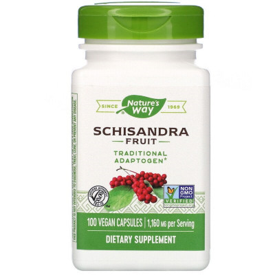 Трави Nature&#039;s Way Лимонник, 580 мг, Schisandra Fruit, 100 веганських капсул (NWY16800)