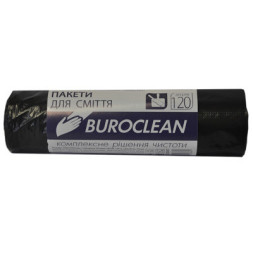 Пакети для сміття Buroclean чорні 120 л 10 шт. (4823078910660)