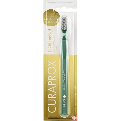Зубна щітка Curaprox 12460 Velvet Ультрам&#039;яка Зелена із сірим (CS 12460-19)