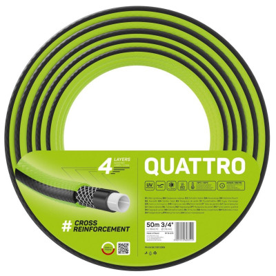 Шланг для поливу Cellfast QUATTRO, 3/4&#039;, 50м, 4 шари, до 20 Бар, -10…+50°C (10-073)