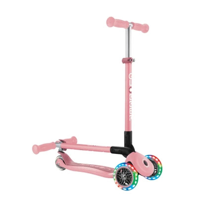 Самокат Globber Primo Foldable Lights колеса з підсвіткою до 50 кг 3+ Пастельно-рожевий (432-211-3)