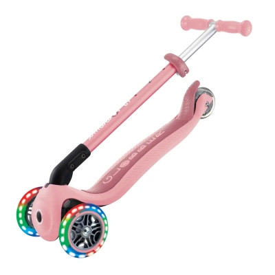 Самокат Globber Primo Foldable Lights колеса з підсвіткою до 50 кг 3+ Пастельно-рожевий (432-211-3)