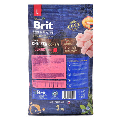 Сухий корм для собак Brit Premium Dog Junior L 3 кг (8595602526420)