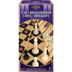 Настільна гра Ambassador Набір 3-in-1 Backgammon Chess Draughts (англ) (6337864)