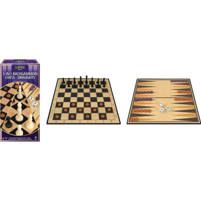 Настільна гра Ambassador Набір 3-in-1 Backgammon Chess Draughts (англ) (6337864)
