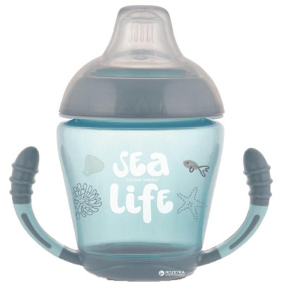 Поїльник-непроливайка Canpol babies з м&#039;яким силіконовим носиком Sea Life сірий 230 мл (56/501_grey)