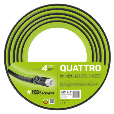 Шланг для поливу Cellfast QUATTRO, 3/4&#039;, 25м, 4 шари, до 20 Бар, -10…+50°C (10-075)
