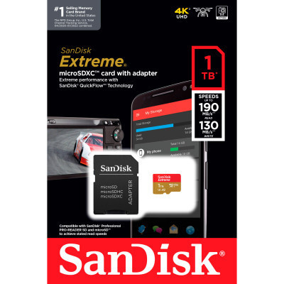 Карта пам&#039;яті SanDisk 1TB microSD class 10 UHS-I U3 V30 Extreme (SDSQXAV-1T00-GN6MA)