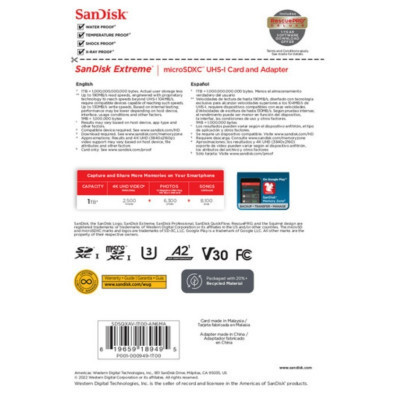 Карта пам&#039;яті SanDisk 1TB microSD class 10 UHS-I U3 V30 Extreme (SDSQXAV-1T00-GN6MA)