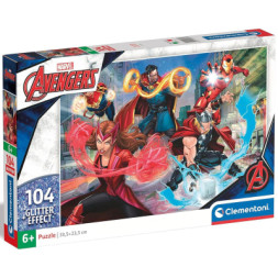Пазл Clementoni Avengers серія Glitter Effect, 104 елементи (20347)