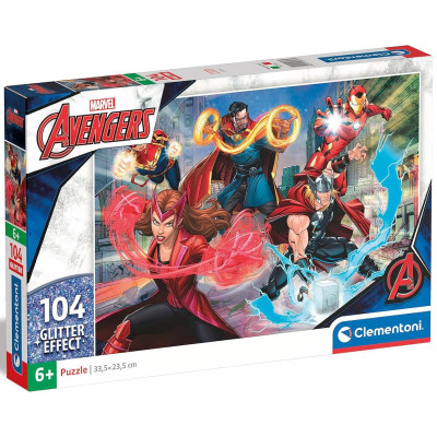 Пазл Clementoni Avengers серія Glitter Effect, 104 елементи (20347)
