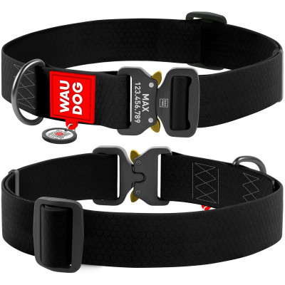 Нашийник для тварин WAUDOG Waterproof з QR паспортом XXL Ш 40 мм Д 43-70 см(чорний) (28011)