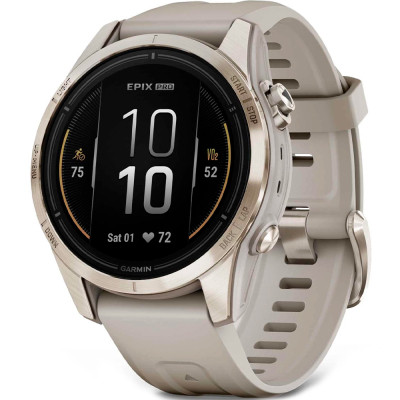 Смарт-годинник Garmin EPIX PRO (g2), 42mm, Saph, Soft Gold SS, Lt. Sand, GPS смарт (010-02802-11)