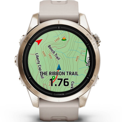 Смарт-годинник Garmin EPIX PRO (g2), 42mm, Saph, Soft Gold SS, Lt. Sand, GPS смарт (010-02802-11)