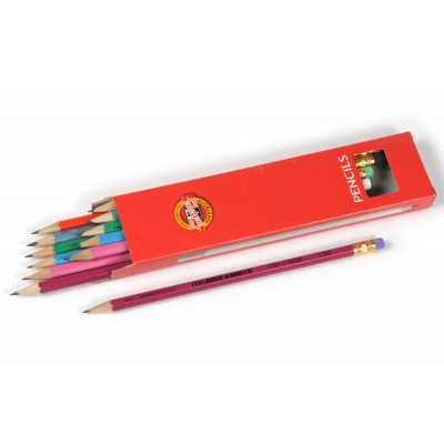 Олівець графітний Koh-i-Noor 1380 mix ASTRA, НВ, with eraser, (1380002017KS)