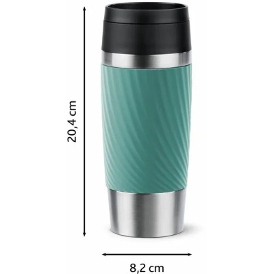 Термокружка Tefal Travel Mug Classic Twist, 360мл, нержавіюча сталь, зелений (N2024310)