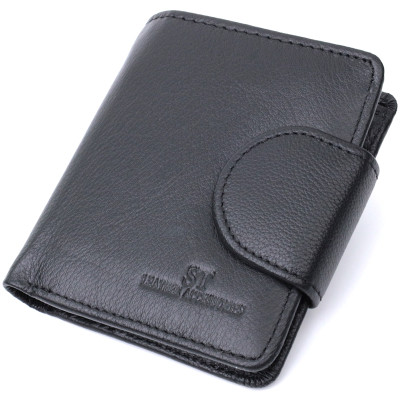 Гаманець ST Leather З натуральної шкіри Чорний (22701)