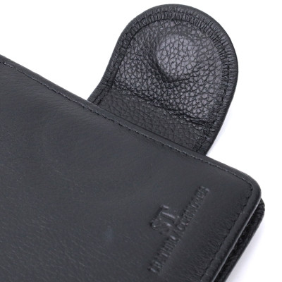 Гаманець ST Leather З натуральної шкіри Чорний (22701)