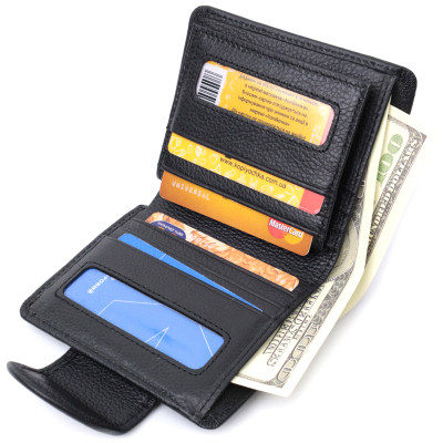 Гаманець ST Leather З натуральної шкіри Чорний (22701)