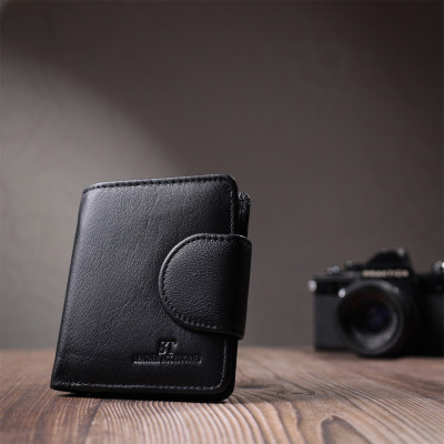 Гаманець ST Leather З натуральної шкіри Чорний (22701)
