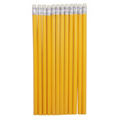 Олівець графітний H-Tone НВ, з гумкою, жовтий, уп. 12 шт (PENCIL-HT-JJ30105B)