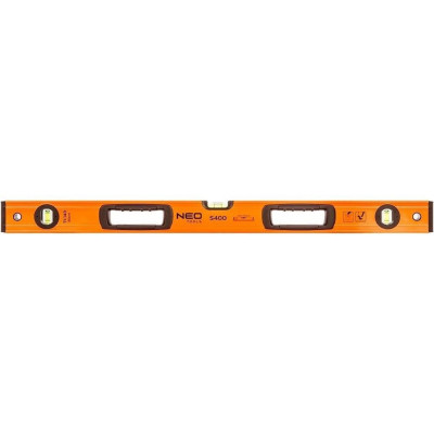 Рівень Neo Tools S 400 алюмінієвий, 80 см, 3 капсули, 2 отвори для рук (71-143)