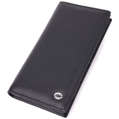 Гаманець ST Leather З натуральної шкіри Чорний (22538)