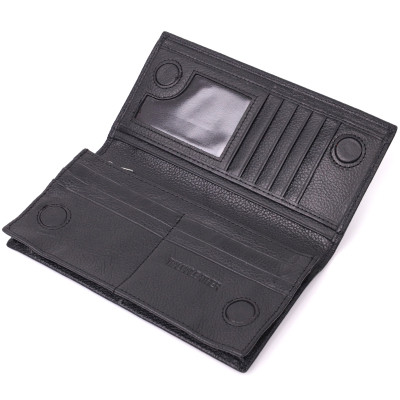 Гаманець ST Leather З натуральної шкіри Чорний (22538)